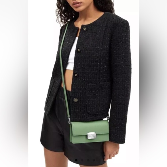 New Coach CP045 Small Eliza Flap Crossbody Leather Soft Green - Picture 2 of 5